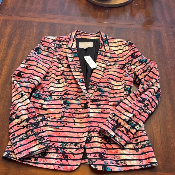 Banana Republic NWT Woman’s One-Button Floral & Striped Career Blazer - Picture 2 of 11